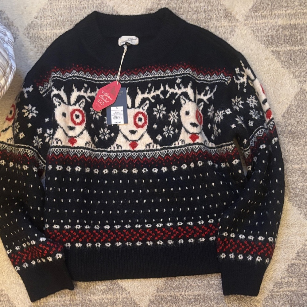 Universal Thread Black and Red Festive Sweater